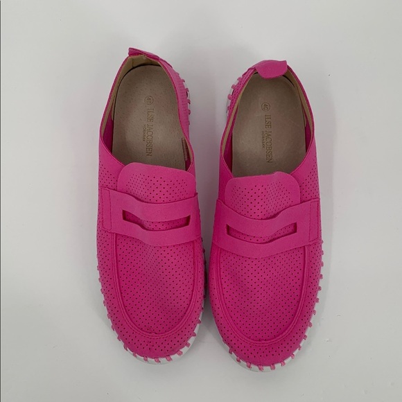 Ilse Jacobsen Tulipu penny loafer shoe Rose pink white platform violet new 40 10 - Picture 4 of 6